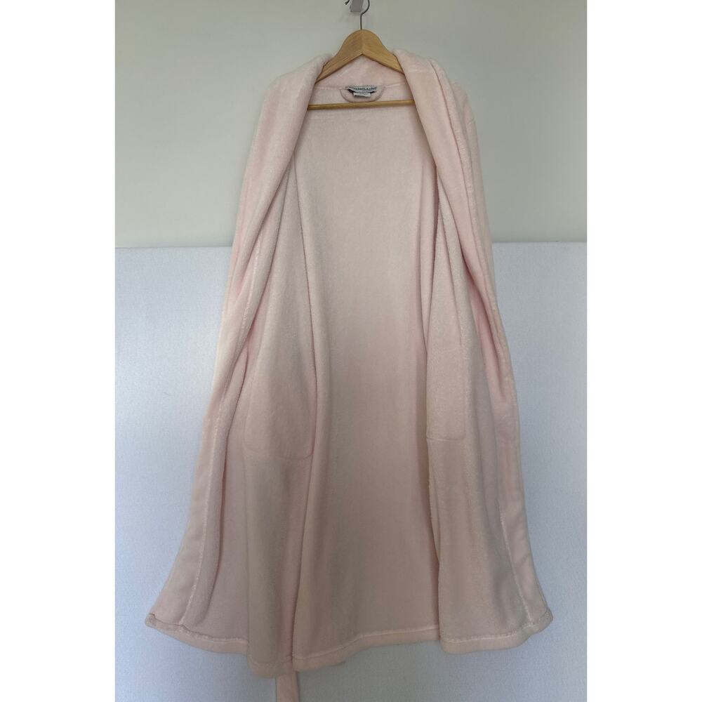 Elizabeth Arden Long Pink Plush Spa Shawl Collar Robe L/XL Cozy Belted Pockets - Picture 5 of 13